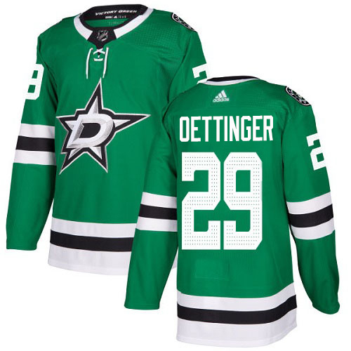 Adidas Men Dallas Stars 29 Jake Oettinger Green Home Authentic Stitched NHL Jersey
